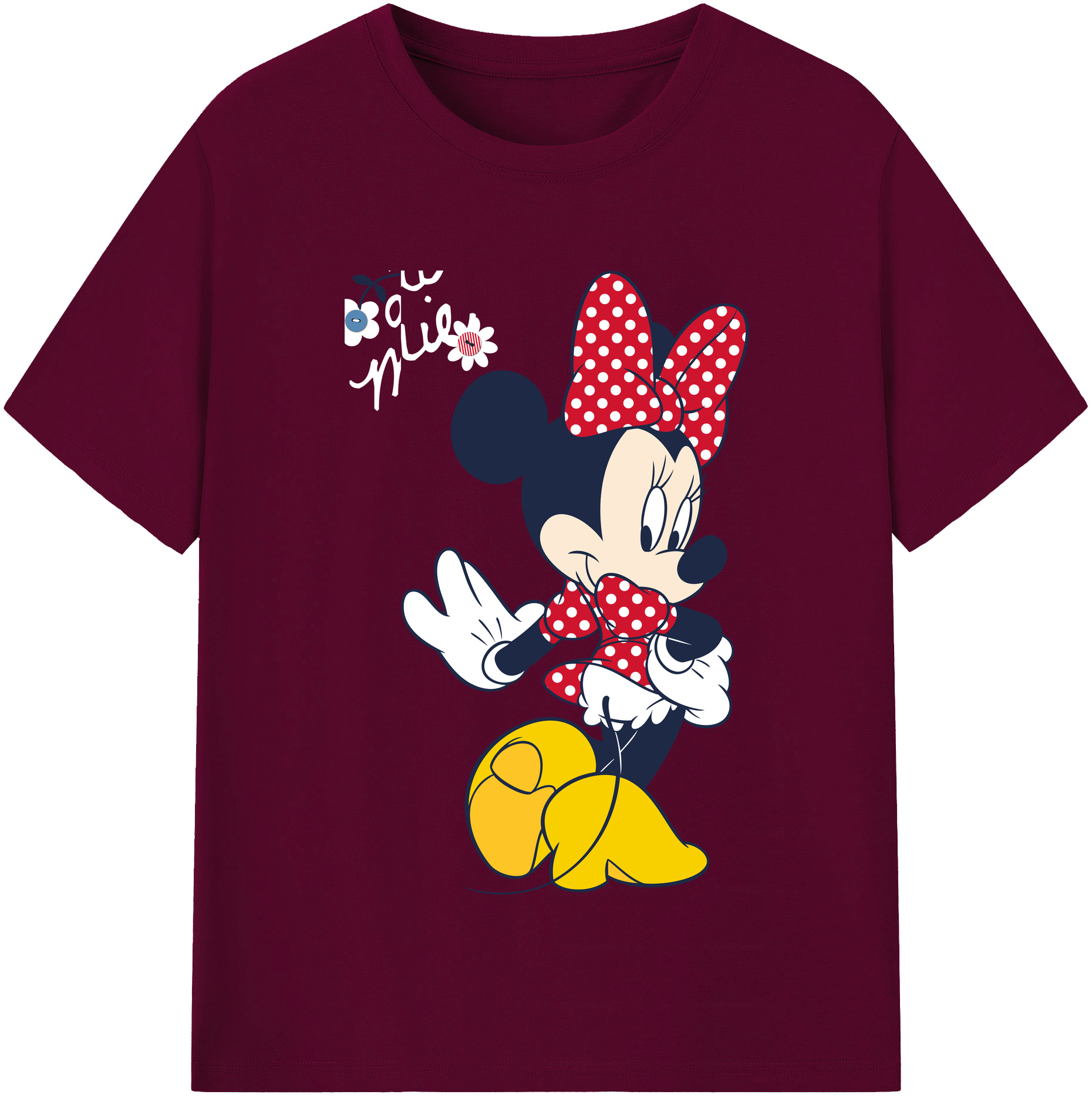 （画像用） ミッキーマウス Mickey Mouse レディースカジュアルプリントTシャツ（綿100％）